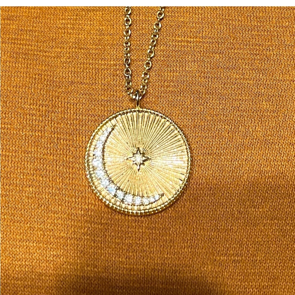 Gold moon necklace